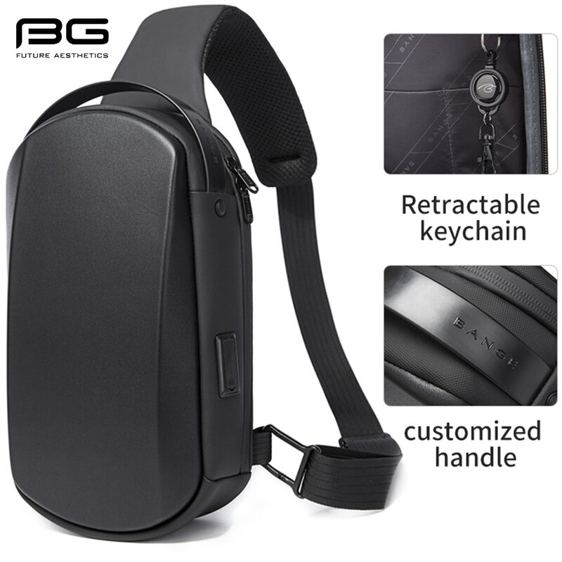 BANGE 2022 New Upgrade Multifunctional USB Charging Men's Messenger Bag Waterproof Fashion Men's And Women's Travel Chest Bag