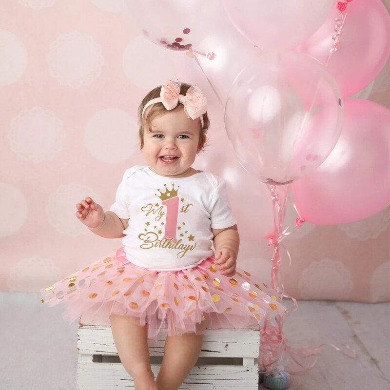 It's My 1st Birthday Baby Girl Birthday Party fur s, Tutu Cake fur ses, Romper Set, Summer Clothes, Jumpsuit
