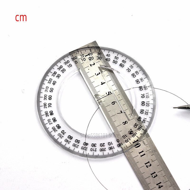 Empat inci dalam diameter360-degree ketebalan goniometer bulat penggaris gambar akurat matematika bulat template