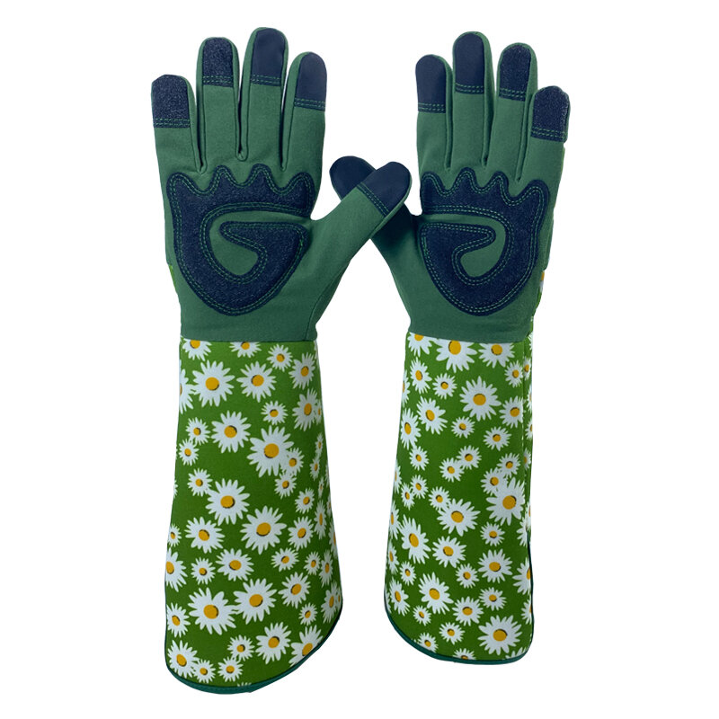 女性用の新しいロングガーデニンググローブ,庭用の通気性のある手袋,タッチスクリーン付きの男性用ローズプルーニング,作業用手袋