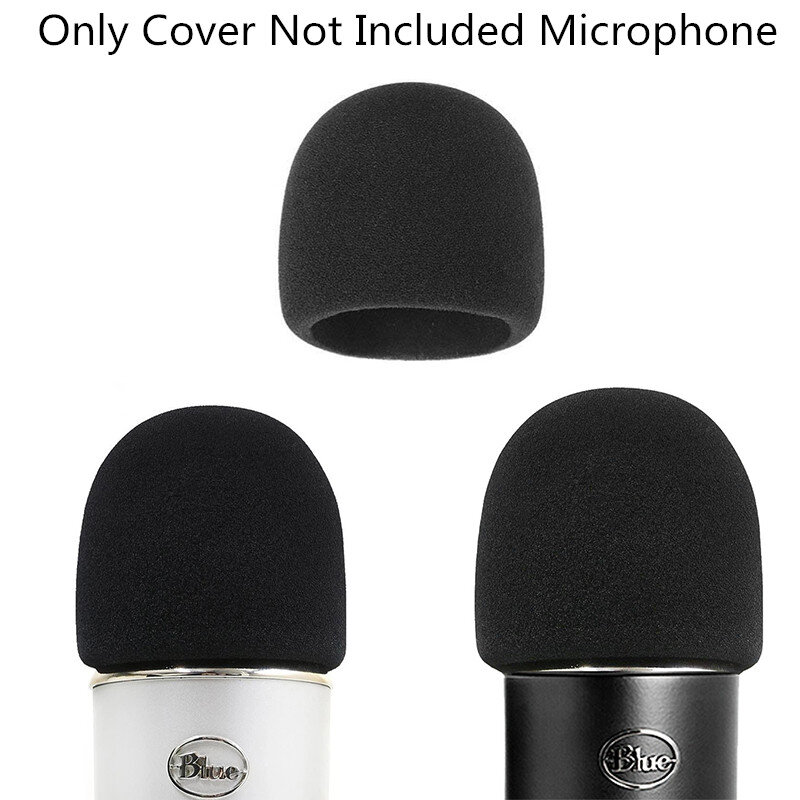 Kaca Depan Mikrofon Busa untuk Blue Yeti Pro Penutup Mikrofon Kondensor Kaca Depan Penutup Mikrofon Filter Pop