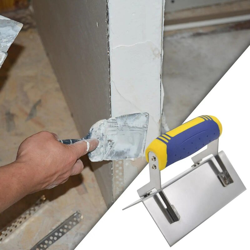 มุมเกรียงสแตนเลสมือจับแบบยึด Professional ฉาบเครื่องมือผนังซ่อมเครื่องมือสำหรับ Mudding Drywall ขูด
