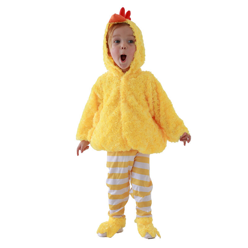Costume da ragazza Unisex carino giallo pasqua Halloween pulcino per bambino