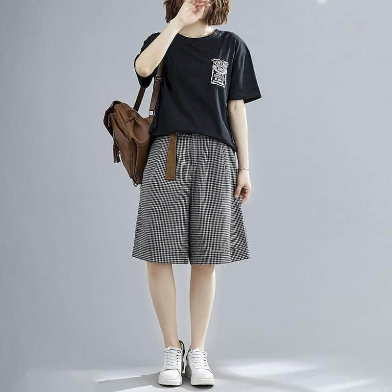 女性用2ピーススポーツウェアセット,コットンショーツ100%,半袖Tシャツ,カジュアルパンツ,韓国スタイルの服,夏