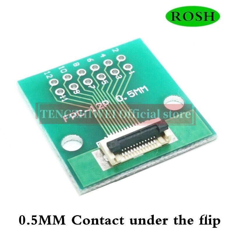 10PCS FFC/FPC adapter board 0.5MM-12P to 2.54MM welded 0.5MM-12P flip-top connector