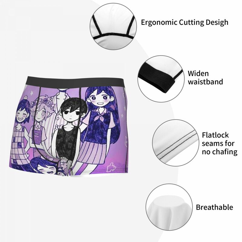 OMORI Underpants Breathbale Panties Male Underwear Print Shorts Boxer Briefs