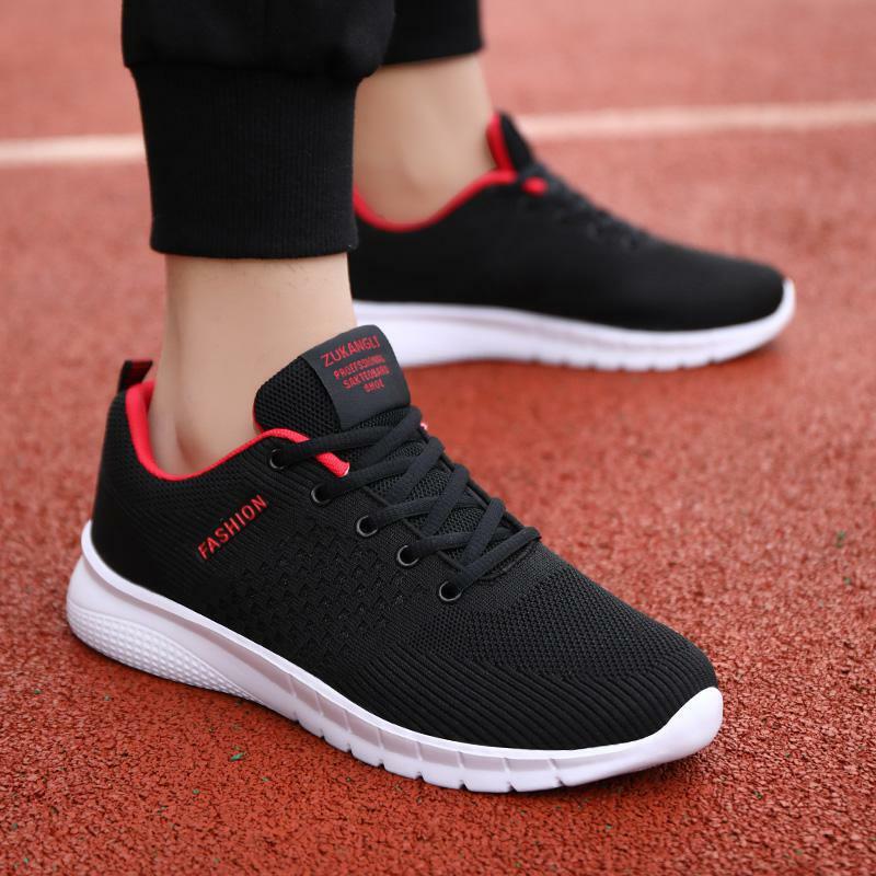 Black Men's Shoes Autumn Construction Site Work Boys Sneakers Breathable Mesh Leisure Labor Protection Daddy Tide Shoes