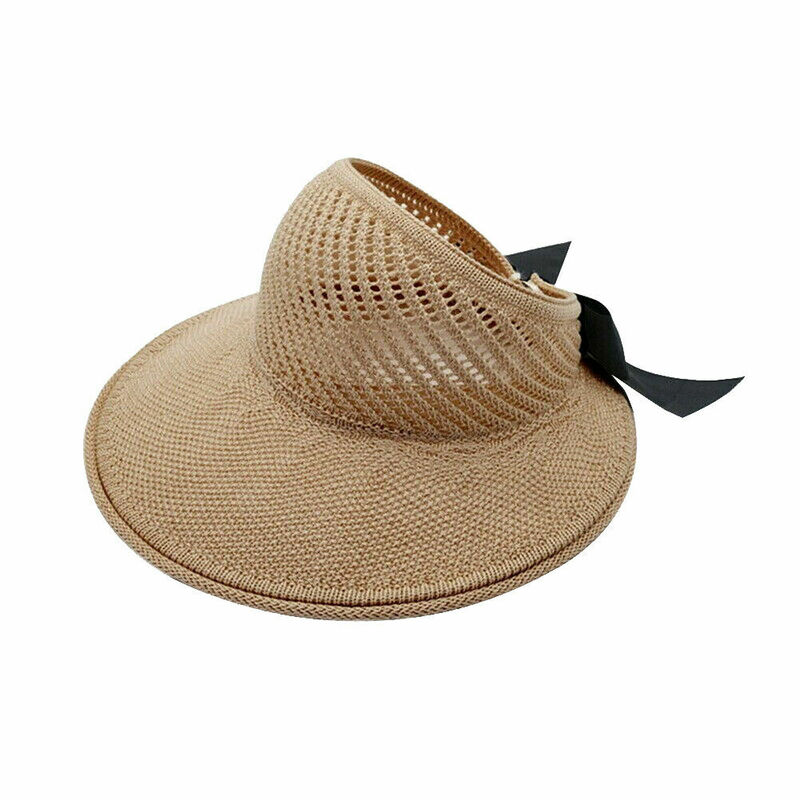 Sombrero de sol plegable portátil para mujer, visera superior vacía, transpirable, Anti-UV