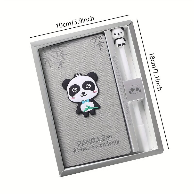 Cute Panda Notebook Set com Caneta, Caderno, Diário, Sketchbook, Presente para Amigos, Filho, Filha, Presente