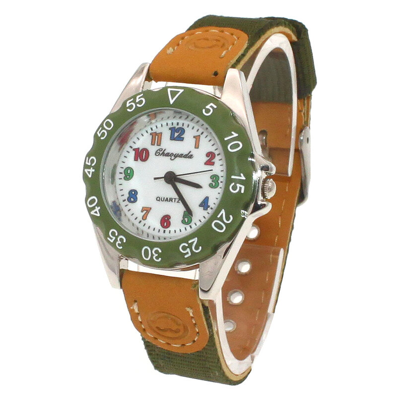 Chaoyada-Reloj de pulsera de cuarzo para niños y niñas, cronógrafo militar, resistente al agua, 24 horas