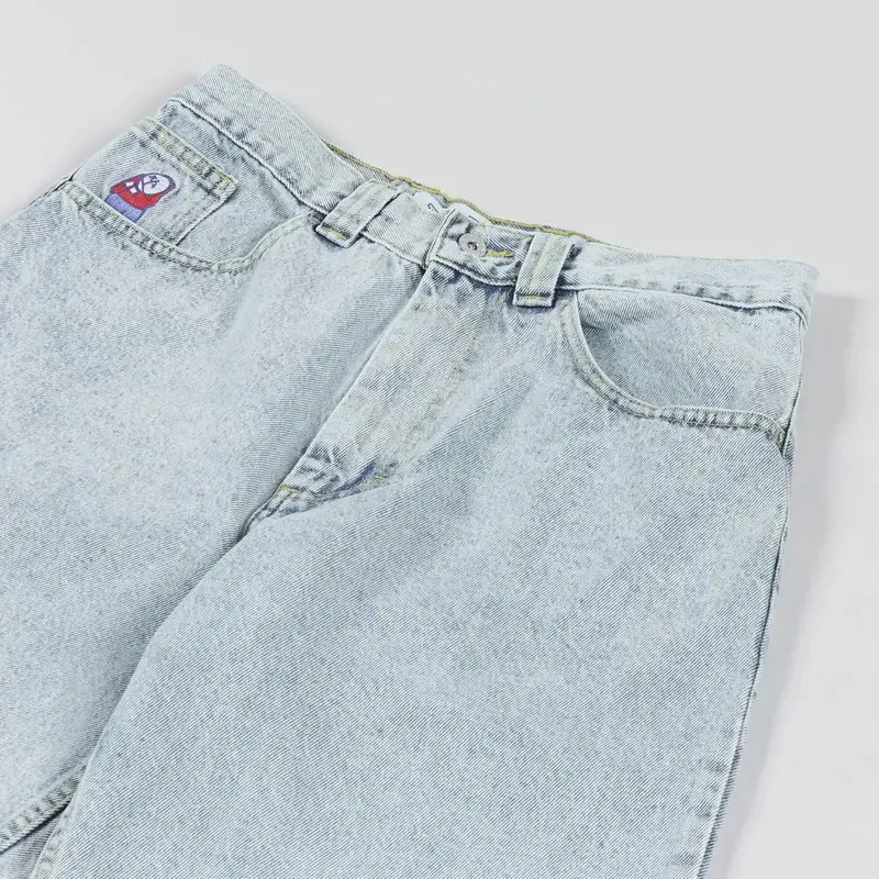 Y2k duży chłopiec haft workowate spodnie Retro Cartoon Streetwear jeansowe szorty Harajuku siłownia szorty do koszykówki męskie dżinsy