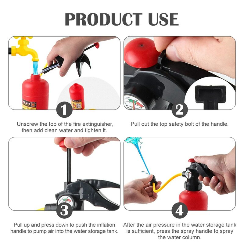 Fire Water Gun Toy for Children, Plastic Extintor, Prank for Beach, Kids Tent