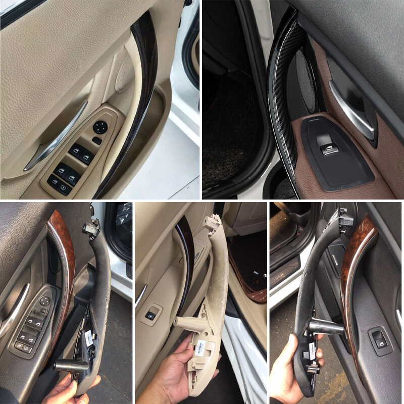 Manija de puerta de coche, interior de tracción cubierta embellecedora para BMW Serie 3, 4, M3, M4, F30, F31, F32, F33, F34, F35, F36, F80, F82, F83, 316d, 318d, 320d, 325d