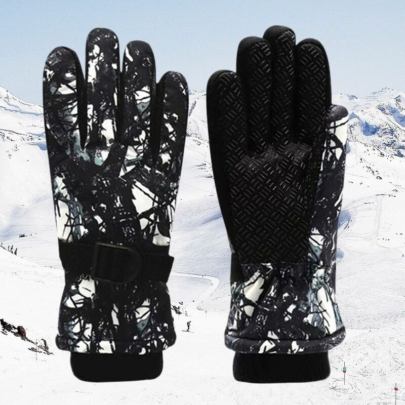 Sarung tangan Ski anak, anti-selip tebal hangat mendaki gunung tahan angin tahan air lengan panjang papan salju