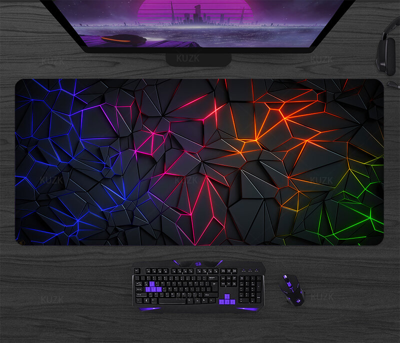 Nouveau tapis de souris de jeu HD, tapis de clavier XXL, polymère de bureau Gamer, caoutchouc naturel souple, anti-ald, tapis de souris d'ordinateur