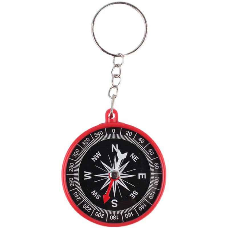 Gantungan kunci kompas Mini anak, aksesori Gantungan Kunci ringan tahan lama untuk gantungan kunci