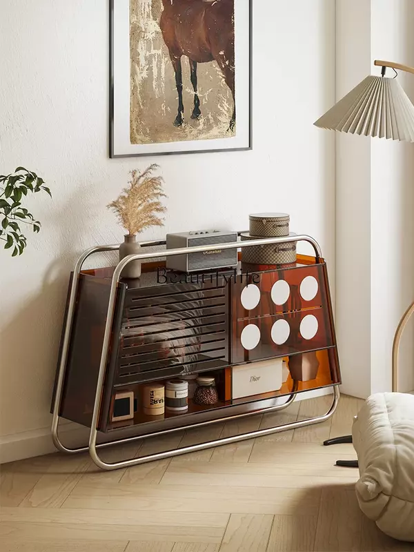 Acrylic Mid-Ancient Sideboard Cabinet Modern Minimalist Decoration Locker Sofa Side Cabinet Tea Cabinet