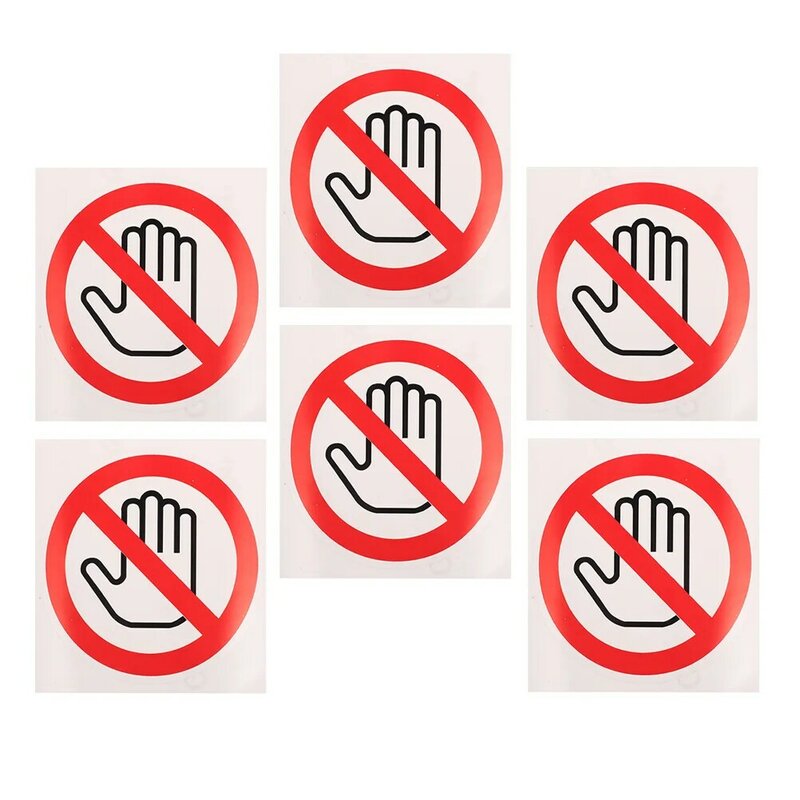 علامات السلامة لا تستخدم ملصق التحذير اليدوي ، جهاز التسمية ، أداة اللمس ، 6 ملصق
