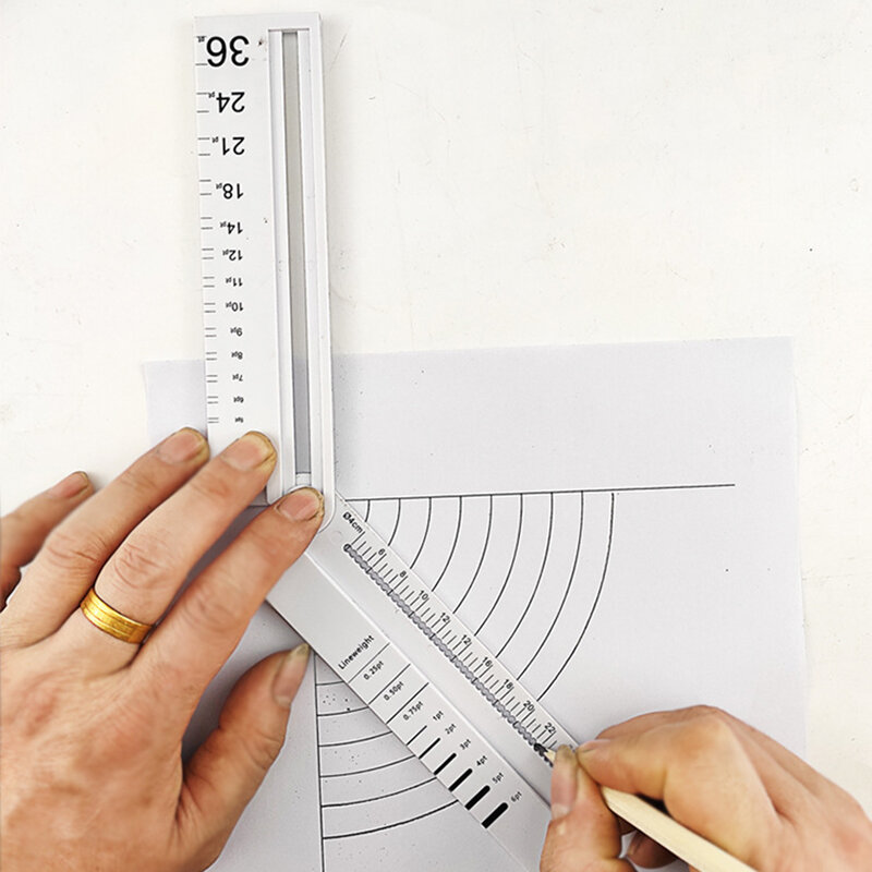 Regla de dibujo multifunción, herramienta de medición de matemáticas geométricas, reglas de enseñanza de dibujo DIY