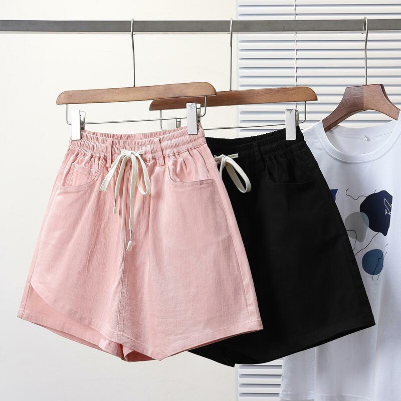 Pantalones cortos vaqueros de talla grande para mujer, Shorts holgados de color rosa y negro, 3XL, 4XL, 5XL, coreanos, 2024