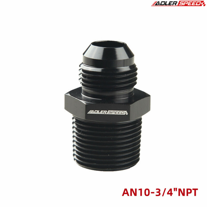 AN3/AN4/AN6/AN8/AN10/AN12 To 1/8" / 1/4" 3/8" 1/2" 3/4" 1"NPT Straight Fuel Hose Adapter Pipe Thread Fitting Black