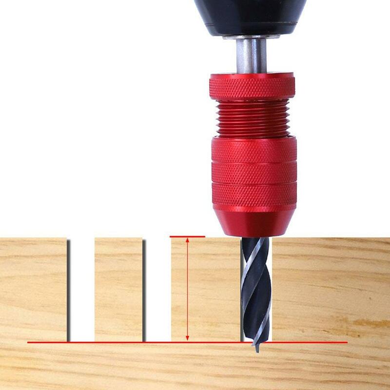 Adjustable Drill Stop Control Dowel Shaft Chuck Drill Stop Collar