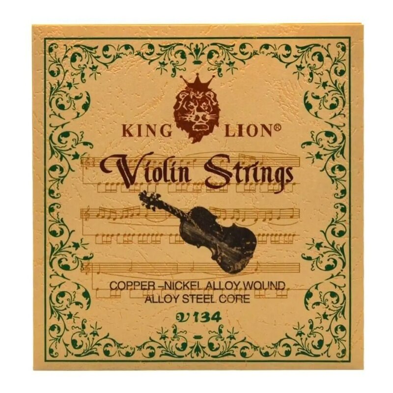Steel Core King Lion violino String Playing String V134 Set di corde per violino in rame bianco concerto in lega di rame-nichel