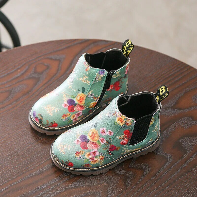 Botas cortas de lluvia para niño y niña, zapatos de cuero inglés, novedad, invierno, 2021