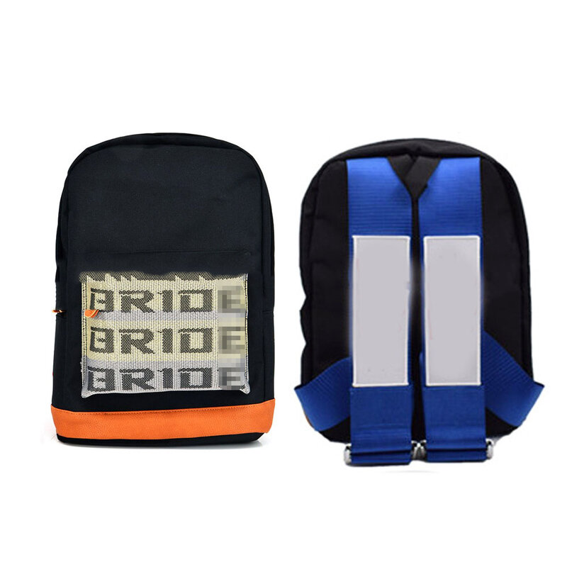 Universal Car Canvas Backpack JDM Racing Car Seatbelt Fabric Bride Backpack Bride Bag Harness Shoulder Straps Cafe Racer