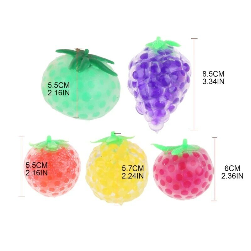 Strawberry Vent Toy, Anxiety Stress Reliever Squeeze Balls, Multicolor Squishy Toy for Vent Kneading