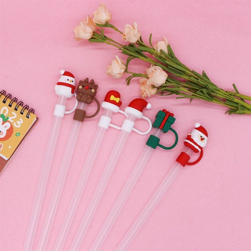 Cartoon Silicone Straw Plug Reusable Airtight Drinking Dust Cap For 10mm Straws Cup Creative Straw Tips Cover Cup Accessories