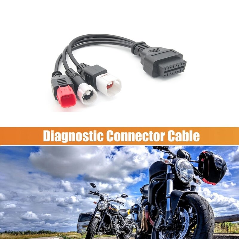 OBD2 Diagnostic Cable For Yamaha Kline Euro5 Motorcycle 16 Pin To 3Pin 4Pin 6Pin OBD2 3 In 1 Diagnostic Adapter Replacement