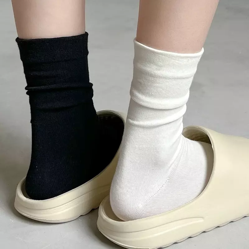 1/Paar Frauen Baumwolle lose keine Pilling Socken Strick rippe dünne Frühling Winter weibliche Socke High Tube Streetwear weiche Freizeit socke