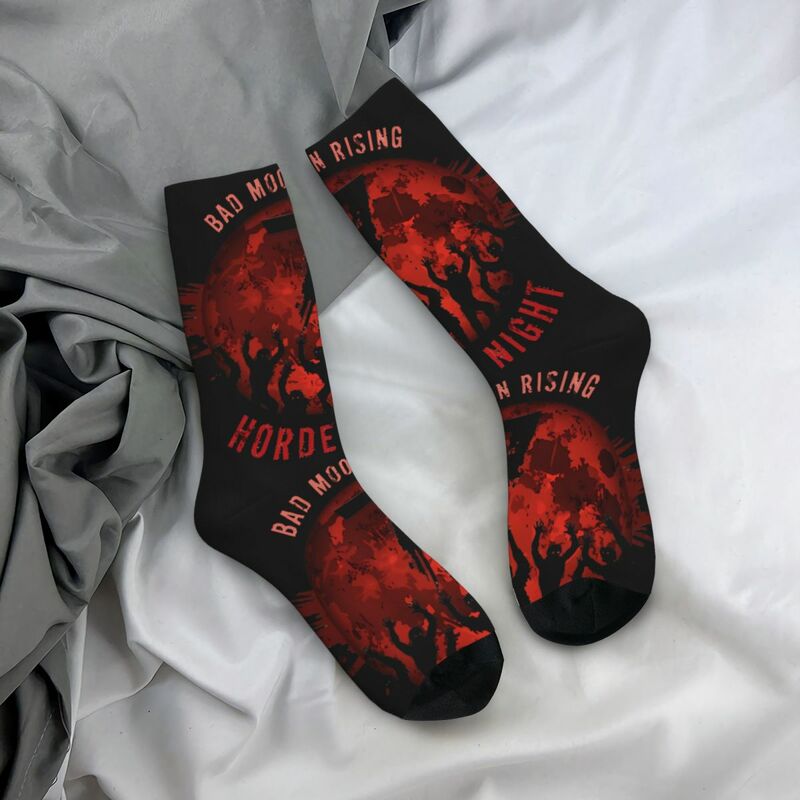 Funny Crazy compression Sign Sock for Men Hip Hop Harajuku 7 Days To Die Happy Seamless Pattern Printed Boys Crew Sock Novelty