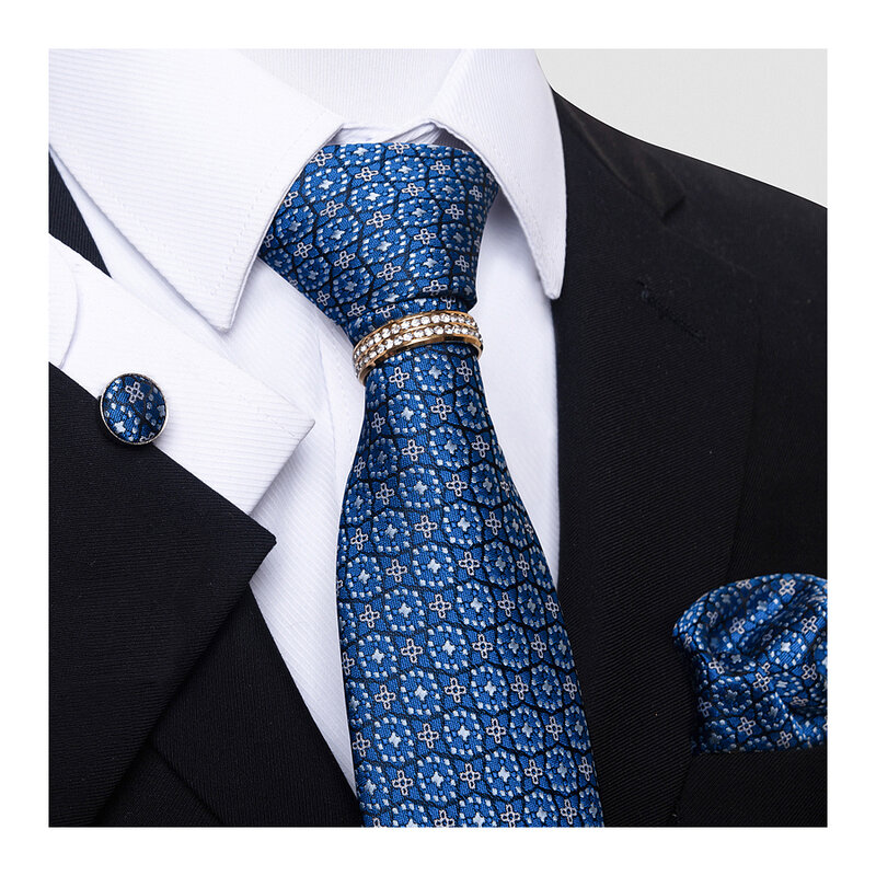 Corbata de seda de varios colores para hombre, conjunto de pañuelos de bolsillo para regalo de boda, corbata negra, accesorios de traje, cumpleaños de los hombres de Frank Lincoln
