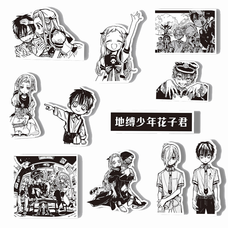 10/30/67 Stuks Cool Toilet Gebonden Hanako-Kun Anime Stickers Zwart Wit Decal Skateboard Laptop Telefoon Auto Waterdicht Sticker Kind Speelgoed