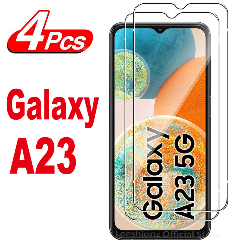 2/4 pezzi di vetro proteggi schermo per Samsung Galaxy A23 A23-5G pellicola in vetro temperato