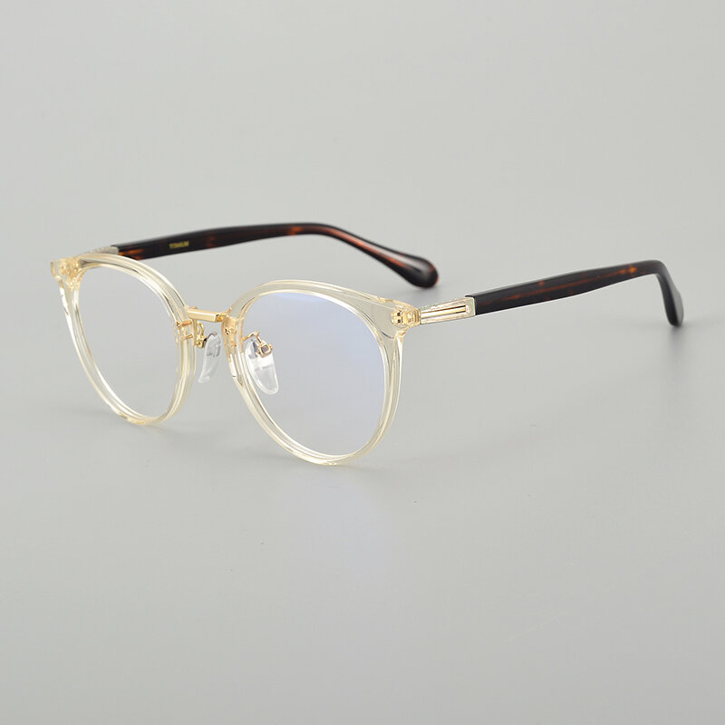 Japanese Handmade Round Acetate Glasses Frame Men Ultra-light Myopia Perscription Eyeglasses Frame Women Optical Eyewear GAFAS