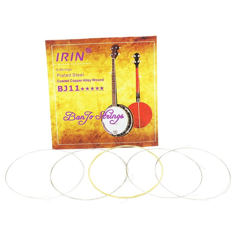 IRIN 5Pcs/Set BJ11 Banjo String Stainless Steel Coated Copper Alloy Wound (.009-.020)
