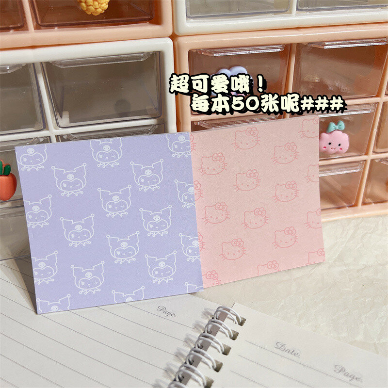 Kawaii น่ารัก Sanrio Hello Kitty Kuromi Cinnamoroll Pom Pom Purin Notepad บัญชีสติกเกอร์สาวคริสต์มาสของขวัญเด็ก