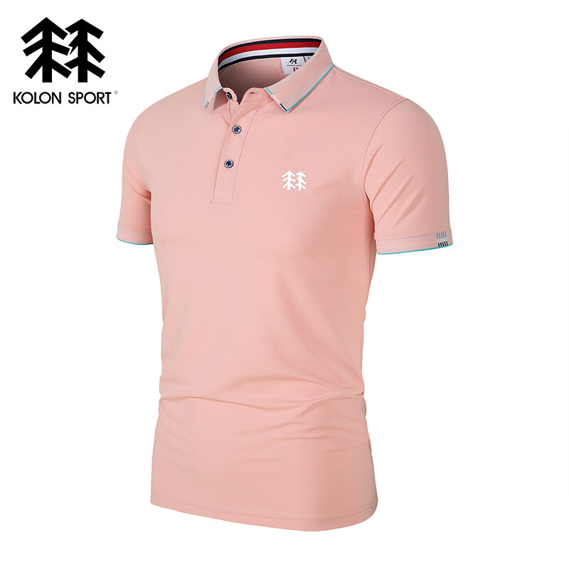 Embroidered KOLONSPORT Men's Hot Selling Polo Shirt Summer New Business Leisure High-Quality Lapel Polo Shirt for Men