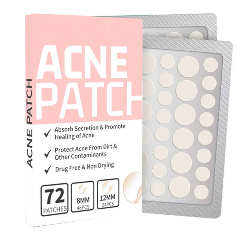 Parche de limpieza transparente para el acné, adhesivo para el cuidado de la piel, para recuperación de la piel, embellecedor, 72 piezas