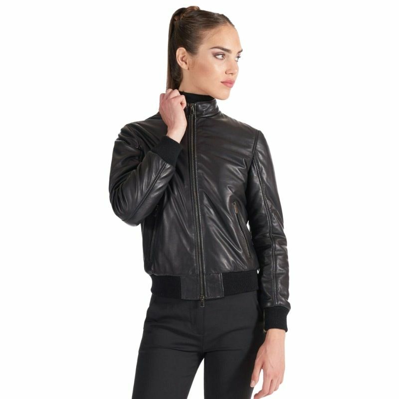 Leather Jacket Women Genuine Lambskin Real Leather Jacket Bomber Biker Zipper