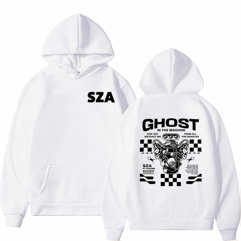 Rapper Sza SOS doppelseitiger Druck Hoodie männlich lässig übergroße Kapuze Sweatshirt Männer Frauen Hip Hop Mode Streetwear Hoodies