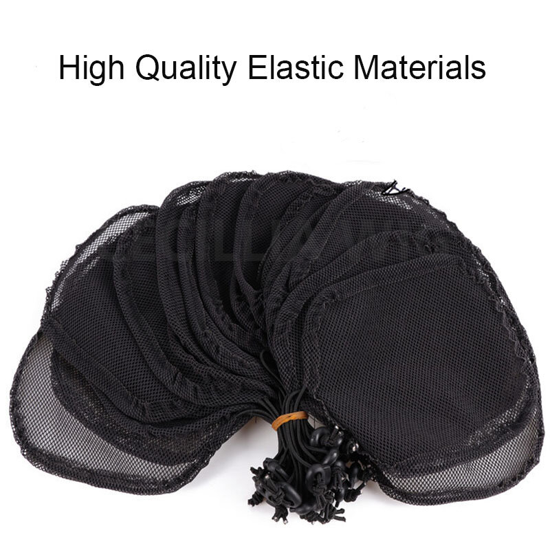 4PCS Wig Caps For Ponytail Black Color Drawstring Ponytail Lace Wigs for Wig Accessories Adjustable Strap Drawstring