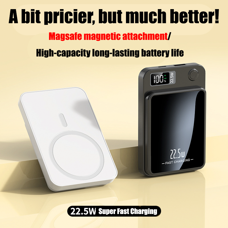 샤오미 미지아 마그네틱 Qi 무선 충전기 보조배터리, 22.5W 미니 보조베터리, 아이폰 삼성 화웨이 고속 충전, 30000mAh