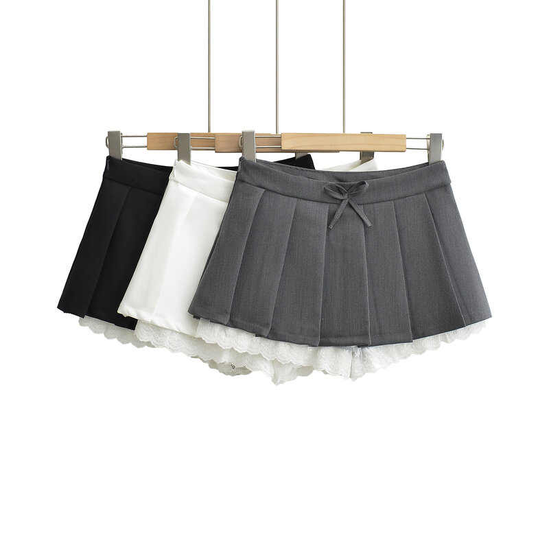 Minifaldas plisadas de cintura alta para mujer, ropa de verano, moda coreana, color blanco, y2k, 2024