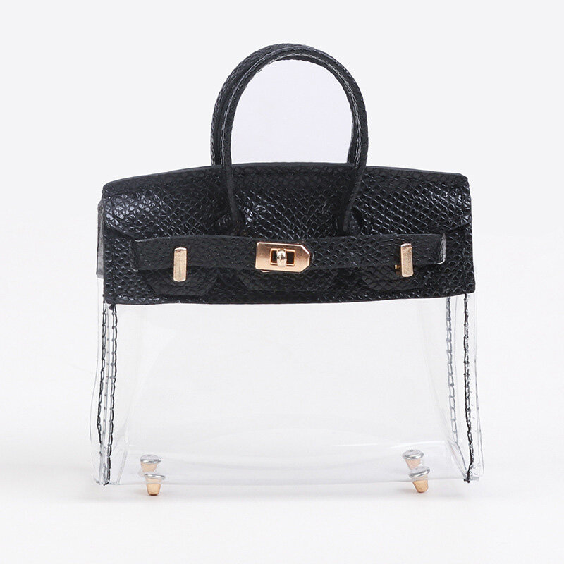 Bolsa de llave de coche transparente creativa, Mini bolsa de llave de coche de moda exquisita, cubierta de mano femenina exquisita, regalo de cumpleaños