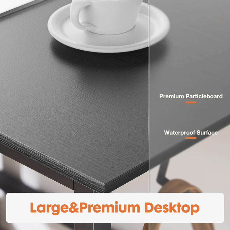 Письменный стол из черного дерева в современном простом стиле для дома и офиса с 2-уровневым ящиком для хранения, просторный и гладкий дизайн для максимального объема