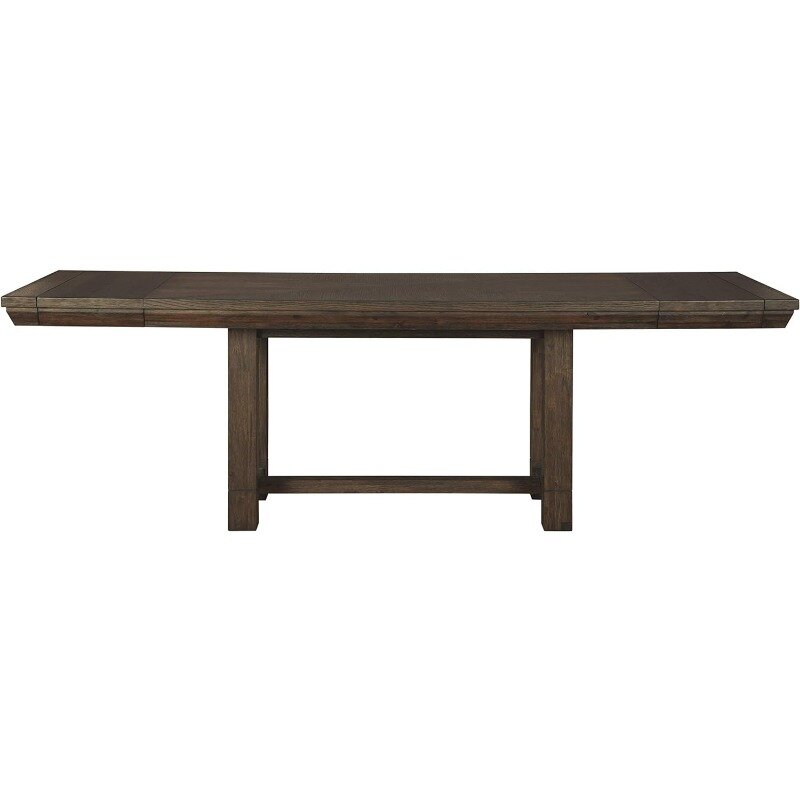 Kitchen Furniture Casual Rectangular Extended Dining Table for Up to 8 People, Dark Brown